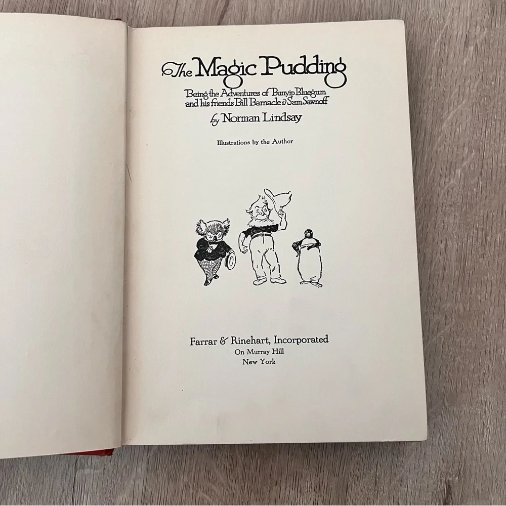 The Magic Pudding By Norman Lindsay Farrar & Rinehart 1936 First US Edition Book